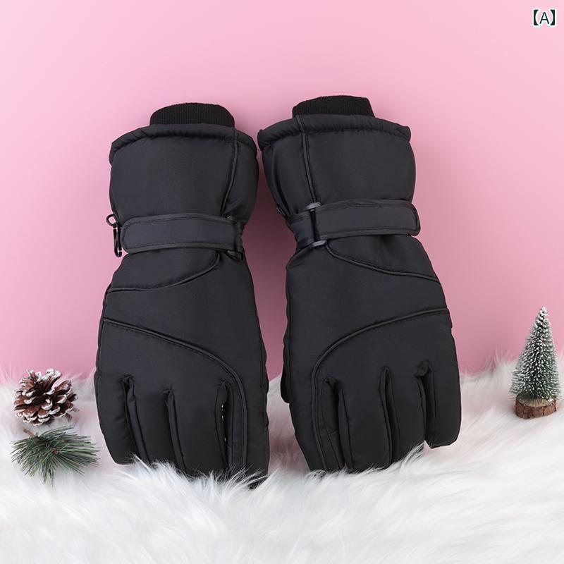 スキー グローブ レディース メンズ ユニセックス 大人用 厚手 ベルベット 暖かい オートバイ 滑り止め 防風 防水 ライディング スマホ対応 手袋 冬