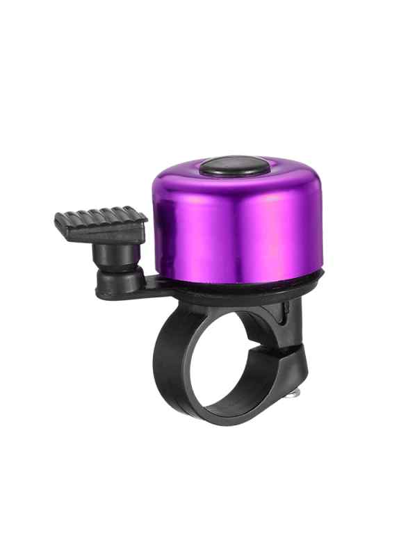 自転車 ベル サイクリング アクセサリー 鈴 クロスバイク 大音量 小型 軽量 コンパクト アルミ製 錆びにくい 取り付け簡単 シンプル メタリック 黒 紫 赤