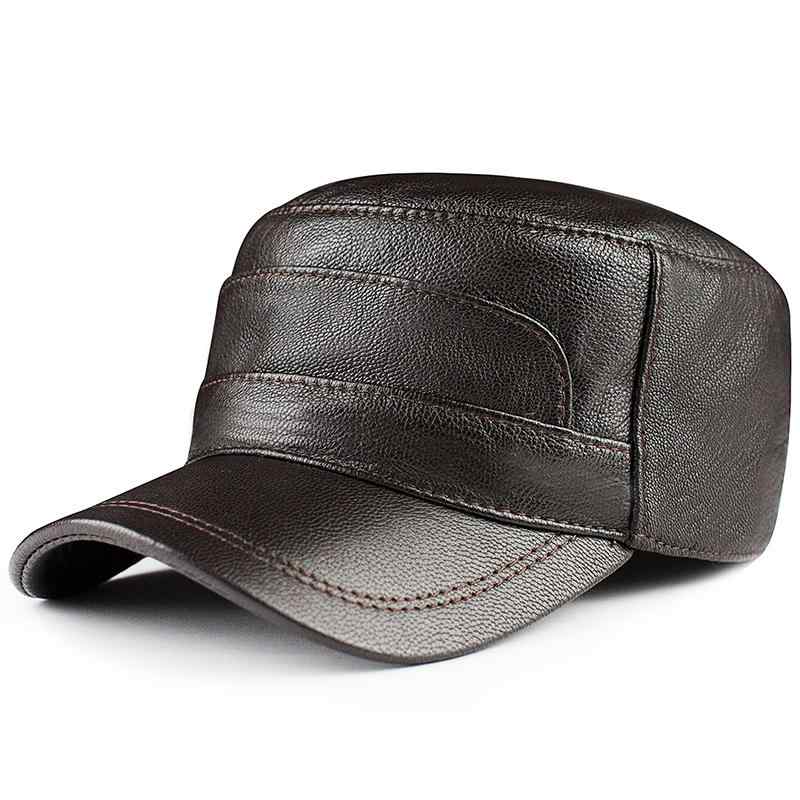 ワークキャップ メンズ レザー秋冬 シープスキン フラットトップ アウトドア カジュアル レジャー 大人 ブラック ブラウン 手袋 マフラー セット