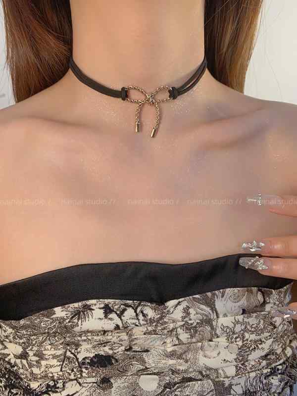 チョーカー レディース パンク ゴシック 黒 リボン ダーク クール 首輪 韓国 シンプル 春夏 秋冬 ゴスロリ ファッション アクセサリー コスプレ 衣装 パーティー サブカル 地雷系