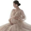 マタニティフォト 衣装 ワンピース スタジオ ママ 結婚式 撮影 アート フリーサイズ レース 花 ゆったり Aライン おしゃれ Vネック(4)