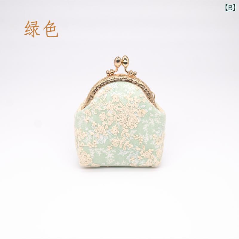 がま口財布 かわいい レディース 小銭入れ ガジェットポーチ 手作り レース レトロ ミニ ヘッドフォンバッグ キー カード オレンジ グリーン ブルー コンパクト frontop-13148820 フロントップ楽天市場店 サンプル画像3