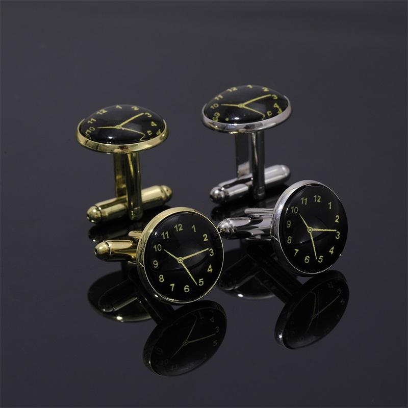 カフスボタン 結婚式 おしゃれ レトロ ノスタルジック 時計 カフス ビジネス スーツ ボタン シャツ メンズ レディース アクセサリー プレゼント 黒 金