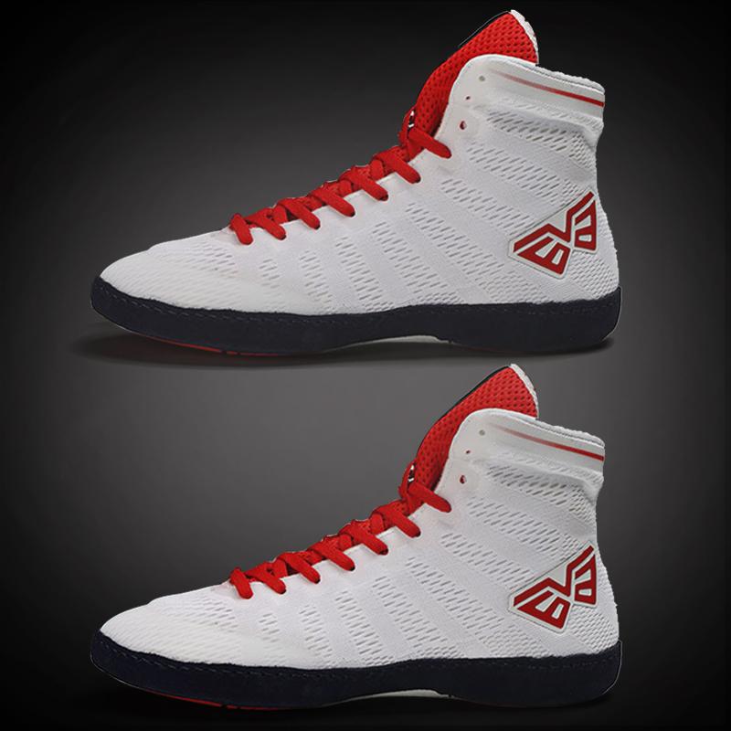 ボクシング シューズ メンズ ハイカット レースアップ 通気 メッシュ 柔軟性 滑り止め 軽量 足首サポート フィットネス 格闘技 トレーニング 屋内 スポーツ...