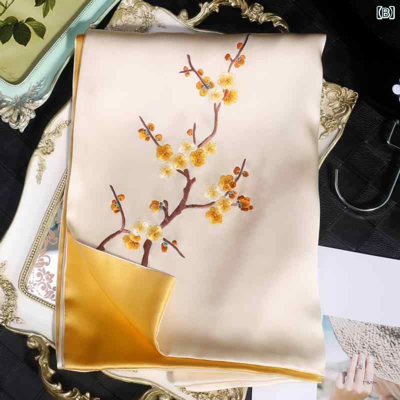 スカーフ レディース ショール 60代 ギフト シニアファッション おばあちゃん 春秋 ピンク 赤 金 花 刺繍 敬老 母の日 誕生日 クリスマス おしゃれ