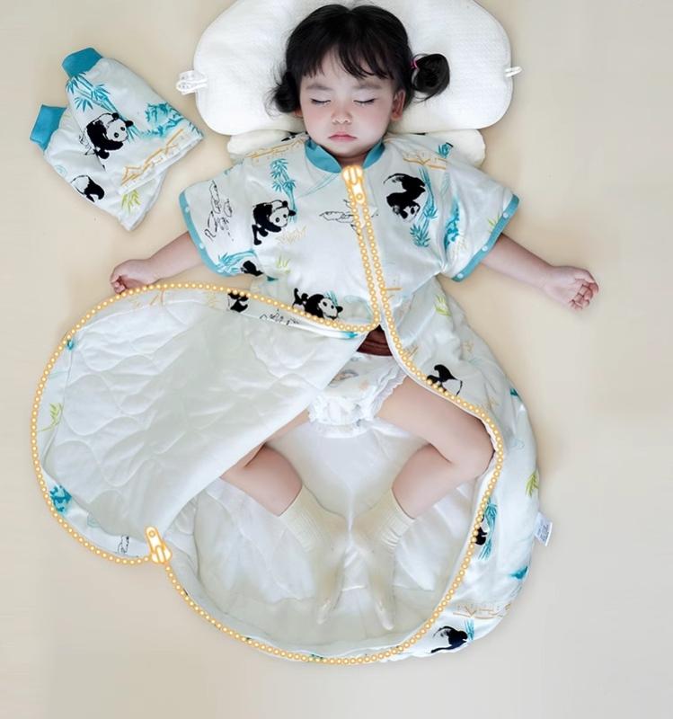 スリーパー 新生児 冬 春秋 ベビー 子供 おくるみ 厚手 暖かい 綿 キルト 袖付き ジップアップ ソフト ..