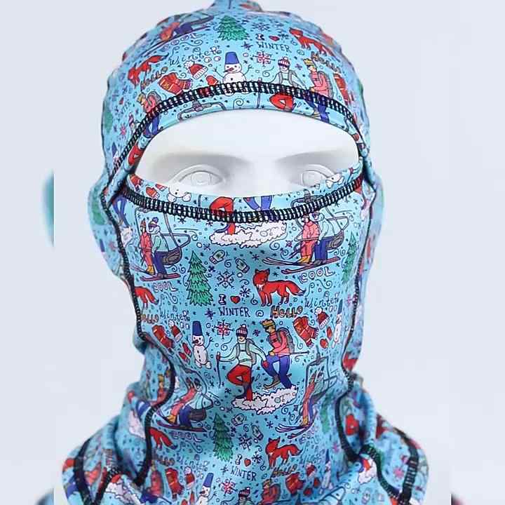 バラクラバ フェイスマスク 防寒 キッズ 大人 冬 サーマル サイクリング スキー 顔 保護 フード 親子 フリース ブラック ブルー 無地 動物 軽量 伸縮性