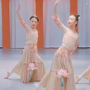 中国 舞踏 衣装 ダンス おしゃれ レディース キッズ 子供 女の子 ステージ パフォーマンス 発表会 練習服 セットアップ 長袖 スカート キャミソール レトロ ランタン 小道具 ガーゼ アクセサリー(4)