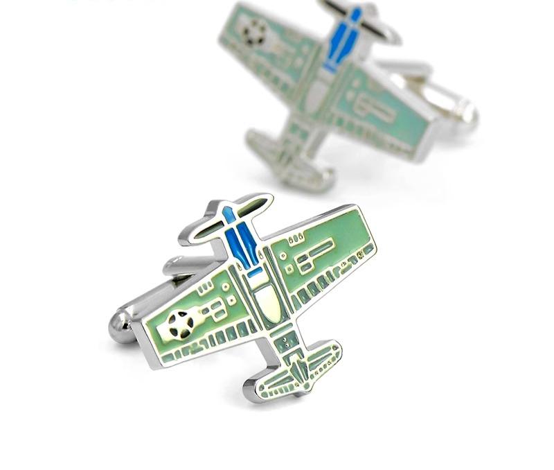 メンズ アクセサリー カフス ボタン 袖口 フレンチ シャツ ダブルカフ 男性 銅 薄い 緑 ジェット 飛行..