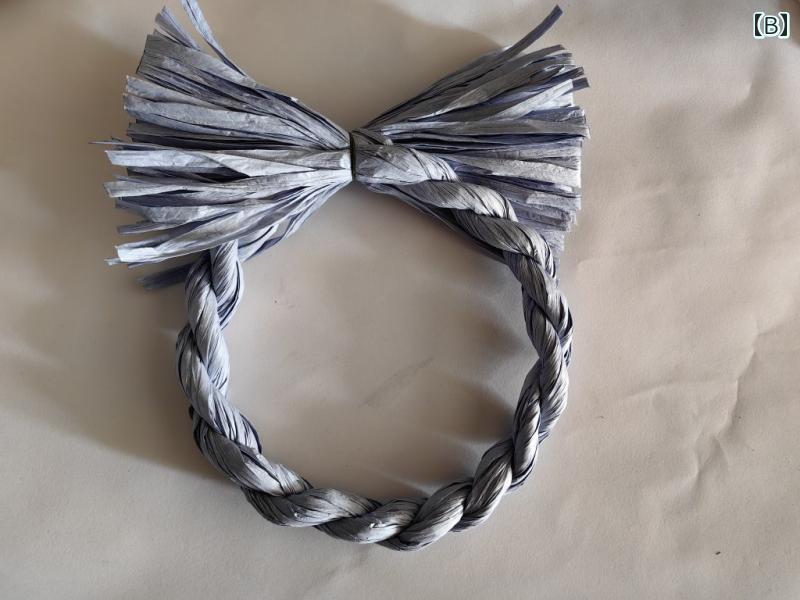 しめ縄飾り 材料 リース ペーパーラフィア ロープ リング 正月 和風 ハンドメイド 壁掛け フラワーアレンジメント モダン おしゃれ カラー 単色