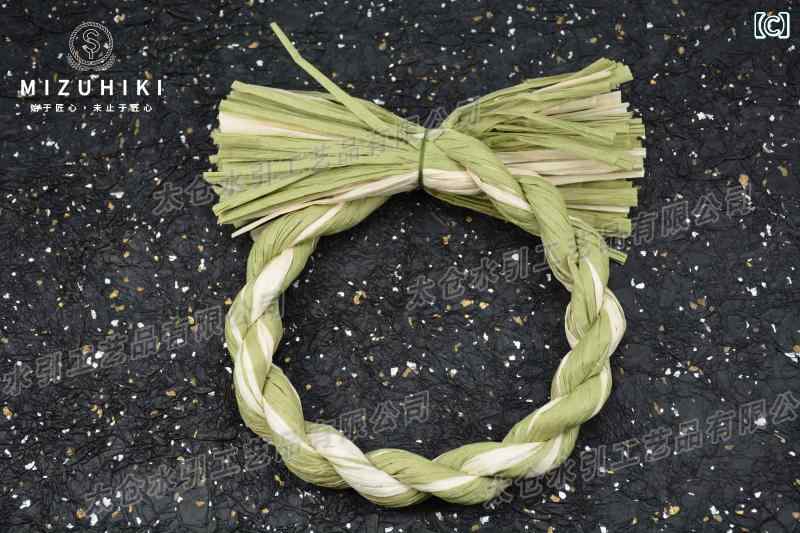 しめ縄飾り 材料 リース 紙製 耐水 ロープ リング 正月 ハンドメイド 壁掛け アレンジメント 玄関 モダン おしゃれ バイカラー 緑 黄色 グレー