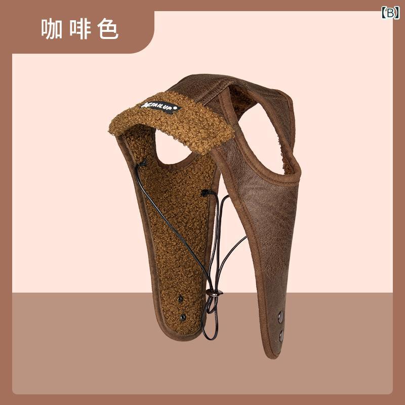 犬服 帽子 ペット パイロット かぶりもの かわいい おもしろ 防寒 暖かい レトロ風 パンク お出かけ コスプレ フライングハット 黒 茶色 2
