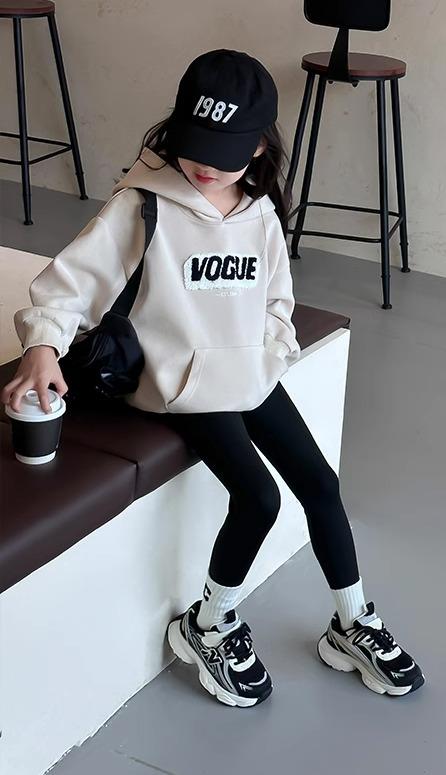 パーカー 女の子 子供服 プルオーバー 長袖 トップス 春秋 フード付き ゆったり ポケット ロゴ パンツ ..