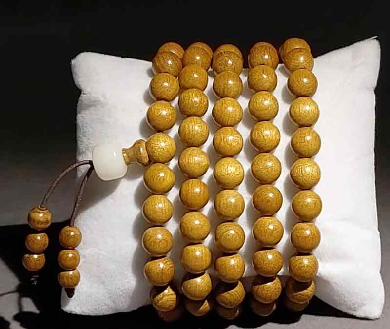 数珠 ブスット 木製 四川 金糸楠 古材 大玉 腕輪 アクセサリー 小物 ウッド ロング ネックス 2way チャーム 男性 女性 お守り おしゃれ シンプル