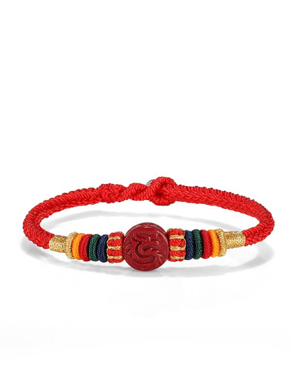 辰年 ブレスレット レディース メンズ ロープ編み ビーズ 干支 十二支 プレゼント カップル アクセサリー 誕生日 お祝い おしゃれ シンプル ドラゴン うさぎ 虎 赤