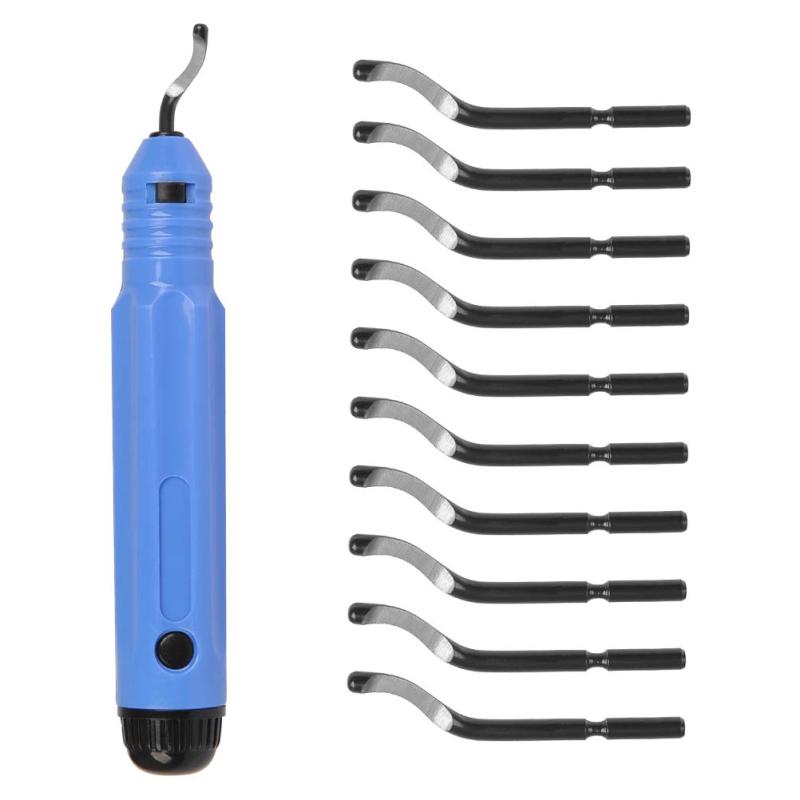 TIMESETL バリ取り 面取りカッター 回転刃 替刃10本付き 金属 プラスチック 塩ビ アルミ 鉄 ステンレス工具 360°回転