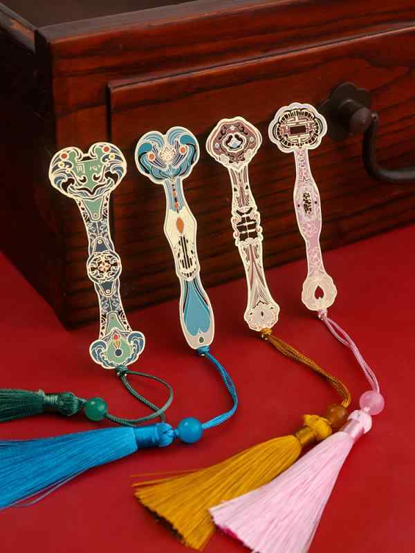 ブックマーク しおり プチギフト おしゃれ 文房具 金属 セット レトロ チャイナ風 タッセル 教師 クラ..