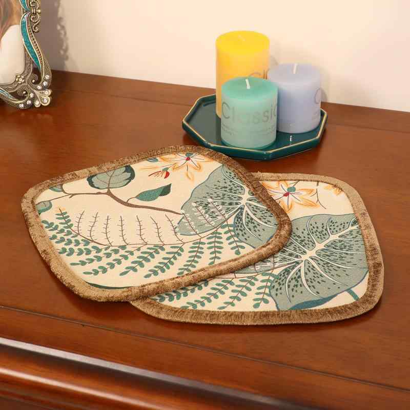 コースター おしゃれ プレースマット 布製 断熱 テーブル ダイニング キッチン 雑貨 家庭用 お茶会 来客 普段使い ポット マット ヨーロピアン 花