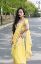 民族衣装 サリー インド 伝統 服 レディース エスニック ジョーゼット レトロ 青 黄色 ピンク 花 半袖 柔らかい 結婚式 ダンス おしゃれ