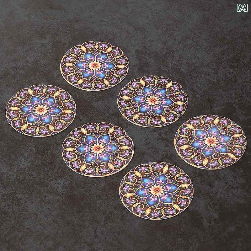 コースター おしゃれ キッチン 雑貨 インテリア 布製 断熱 火傷防止 マット 円形 ダイニング テーブル 保護 グラス コップ タンブラー