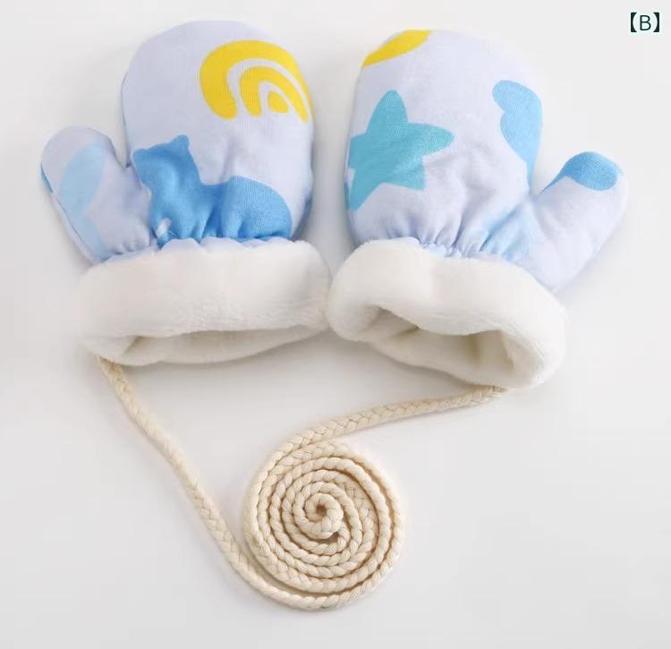 手袋 ミトン 子供 指なし スキーグローブ キッズ 女の子 ベビー 雪遊び グッズ もこもこ 厚手 ひも付き 首にかけられる 冬 防寒 裏ボア 赤 ピンク 白 3