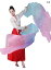 扇子 踊り用 ロング 太い 鯉 大人 幅広 ピンク ホワイト イエロー ステージ パフォーマンス ショー 小道具 グラデーション レディース