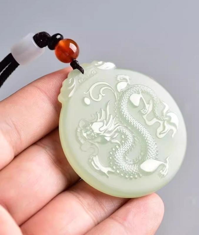 ネックレス メンズ レディース 干支 ドラゴン ペンダント 男女兼用 カップル エスニック 大きめ 彫刻 シンプル エレガント アクセサリー(4)