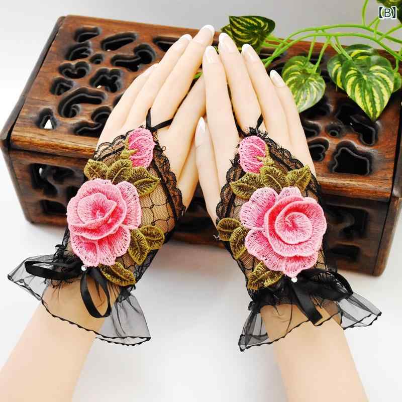 エスニック グローブ メッシュ レディース 黒...の紹介画像3