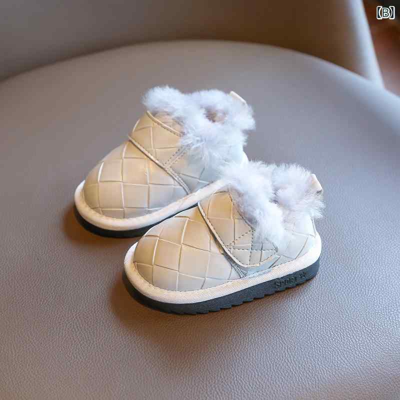 スノーブーツ ベビー 男の子 女の子 子供 秋冬 コットン 厚手 ソフトソール 暖かい 人工皮革 滑り止め ゴム キック防止 面ファスナー 黒 灰 白