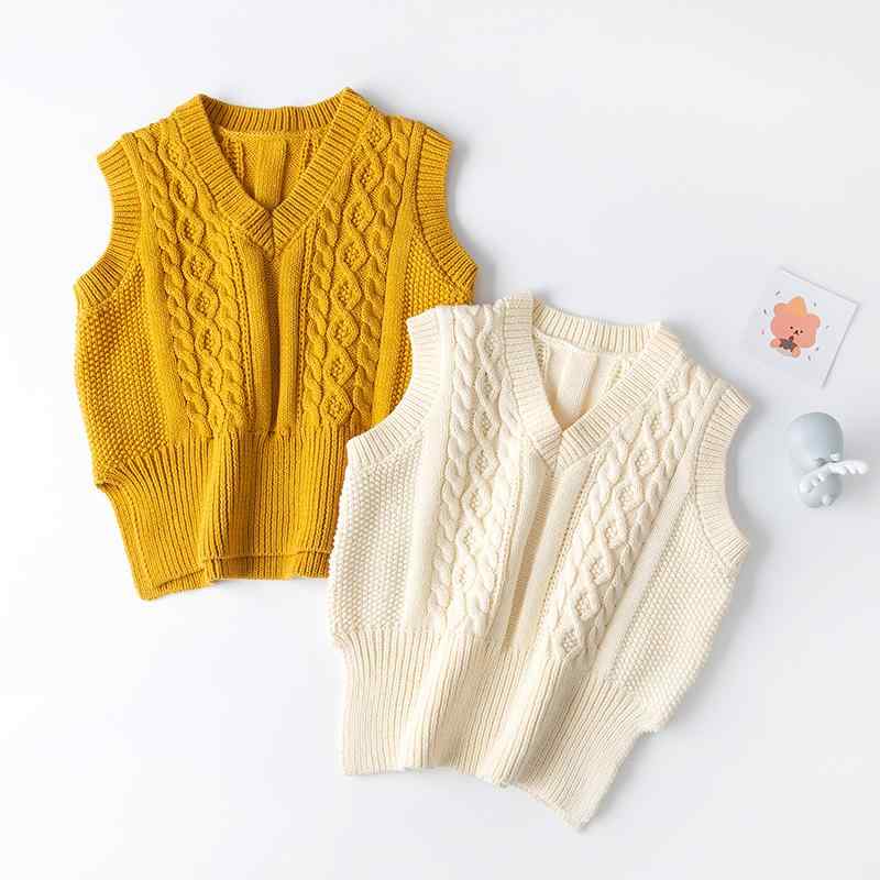 ニットベスト キッズ 女の子 男の子 春秋 セーター 大きいサイズ トップス 綿 Vネック ゆったり 暖かい..