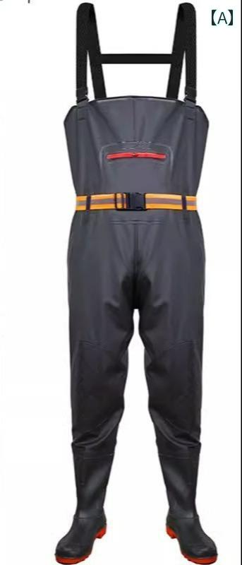 ウェーダー 釣り 防水 胴付長靴 チェストハイ 作業着 一体型 厚手 滑り防止 軽量 耐摩耗性 ポケット 耐水性 調節可能ベルト 男女兼用 水場仕事 鮮魚店 黒 緑 青