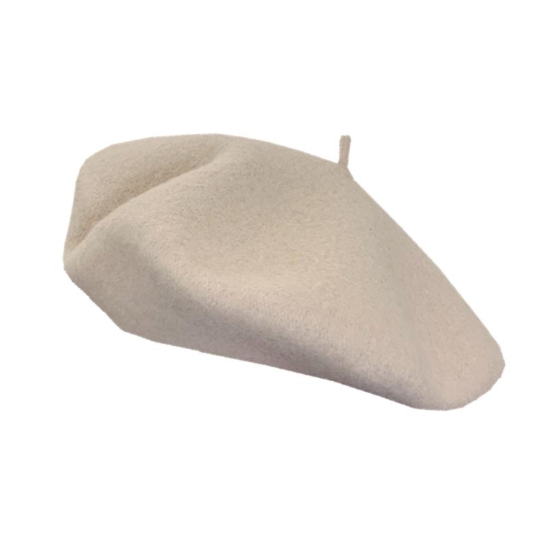 Beret - ベレー帽 レディース 秋冬 帽子 ウール 防寒 小顔効果 旅行 ショッピング お呼ばれ シンプル おしゃれ カジュアル レトロ 無地 茶色 白