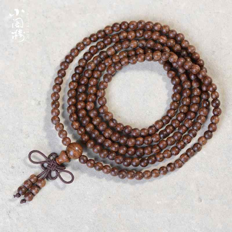 数珠 ブレスレット レディース メンズ ペア お守り 木製 腕輪 アクセサリー 小物 黒檀 念珠 多層 サンダルウッド ロング 216玉 仏具 仏教 エスニック シンプル おしゃれ プレゼント 茶色