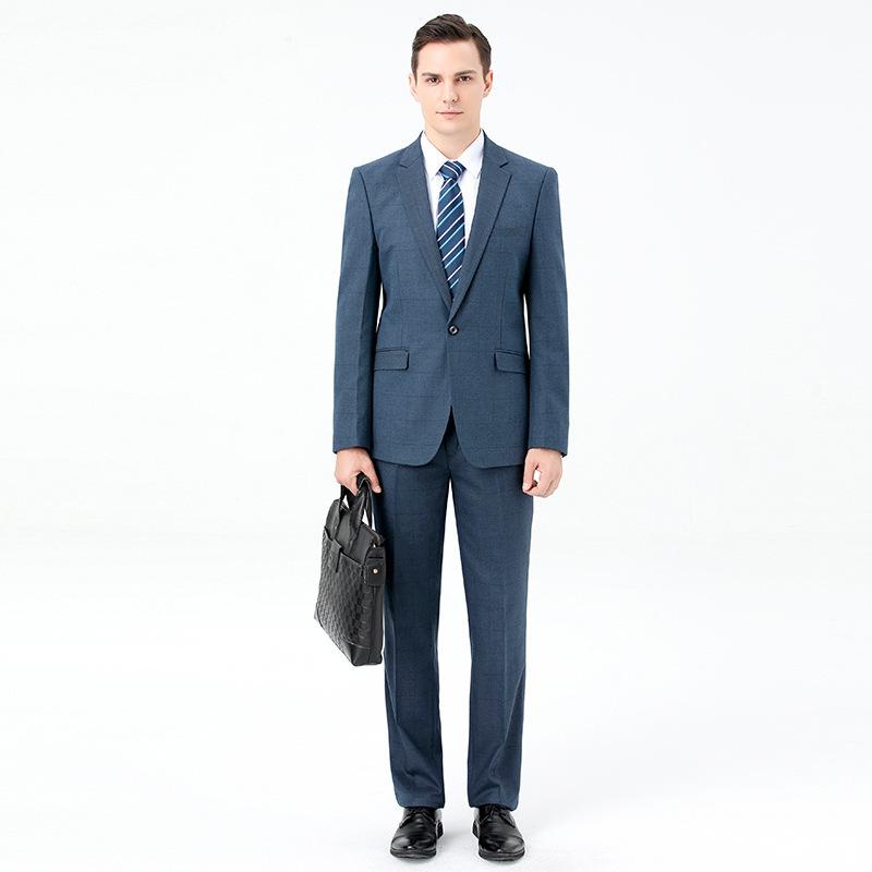 Other - スーツ メンズ セットアップ 上下 結婚式 ビジネス 正装 紳士服 ジャケット スラックス スリム 細身 タイト シングル ウール ウール 高級感 センターベント 秋冬 ライトブルー テーラード ノッチドラペル おしゃれ