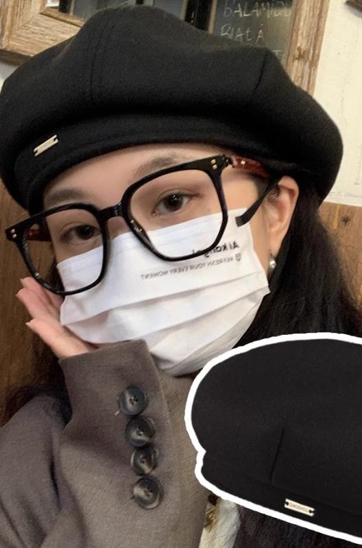 Rakuten - ベレー帽 レディース 秋冬 帽子 ウール 大きめ 八角形 小顔効果 旅行 ショッピング お呼ばれ シンプル おしゃれ カジュアル レトロ 無地 黒 ベージュ カーキ