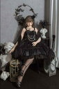 ロリータ ワンピース ゴスロリ コスチューム コスプレ 衣装 姫 エレガント ドレス フラワー ウェディング 妖精 ショート丈 白 黒