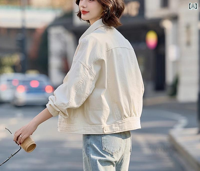 ワークジャケット レディース ヴィンテージ風 春秋 アウター ブルゾン ショート丈 襟付き ボタン シンプル カジュアル スタイリッシュ おしゃれ アイボリー ピンク