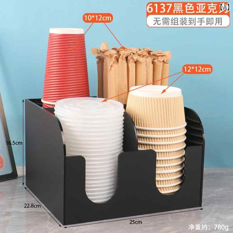 カップディスペンサー 紙コップ ホルダー ストロー ふた 置き型 収納ボックス アクリル 楠竹 大容量 多..