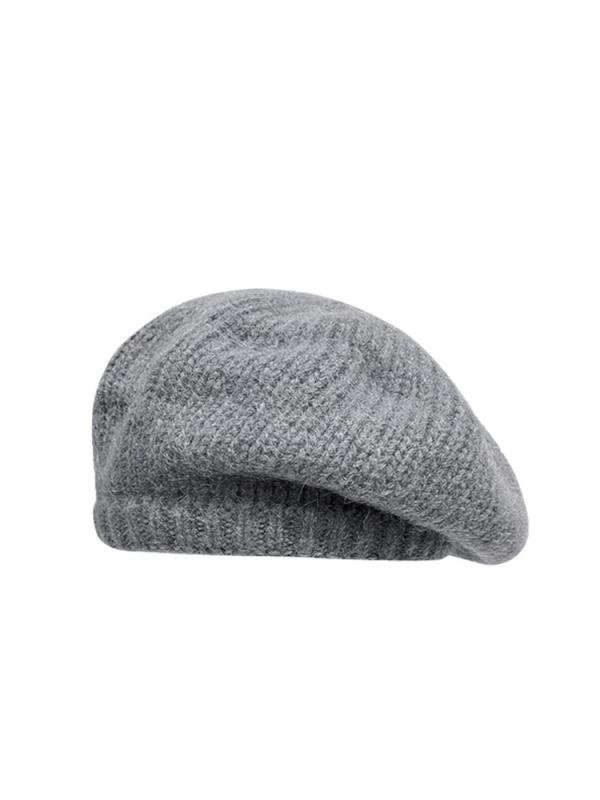 ベレー帽 レディース モヘア ニット 秋 冬 画家 帽子 おしゃれ ハット ゆったり 小顔 ウール グレー 白 黒 シンプル 無地 カジュアル 普段使い
