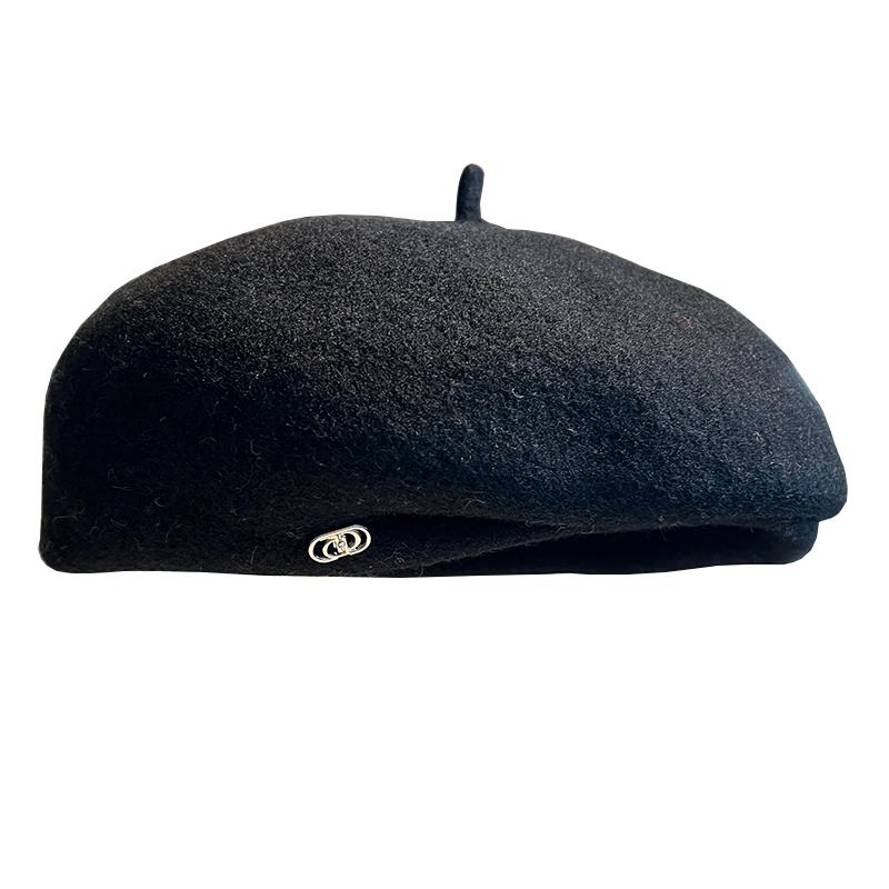 ベレー帽 レディース レトロ 秋 冬 ウール 韓国 小顔 画家 帽子 おしゃれ ハット かわいい 白 黒 カーキ カジュアル シンプル 無地 普段使い