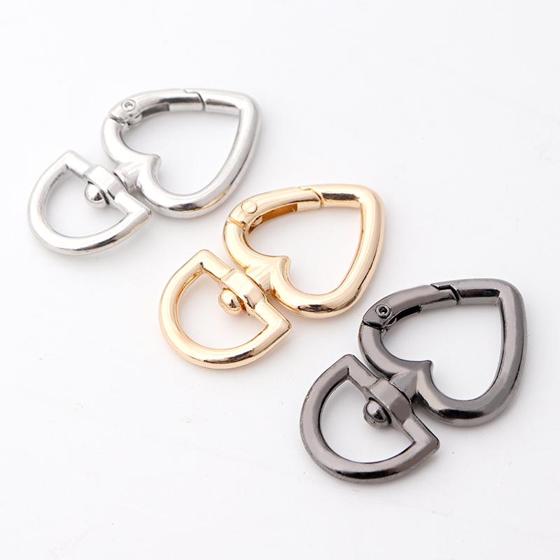 バッグ ナスカン 手 カラビナ キーホルダー 留め金具 合金 ハート サークル スプリング リング アクセ..