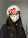 ベレー帽 レディース 秋 冬 暖かい ウサギ ファー 韓国 かわいい 和風 花 画家 帽子 おしゃれ ハット 白 黒 普段使い カジュアル つばなし