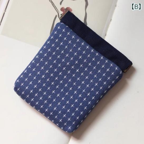 バネ口 ポーチ 小銭入れ レディース レトロ かわいい プレゼント 鍵 カード 口紅 リップ アクセサリー イヤホン 小物 収納 持ち運び ポータブル 金具 布 プリント 花柄 刺繍 模様 赤 青 茶色