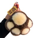 バッグチャーム ファー レディース キーホルダー ストラップ アクセサリー 小物 雑貨 ポンポン プレゼント 誕生日 通学 スクール鞄 ふわふわ かわいい クマの手 茶色