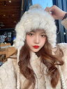 ニット帽 耳あて付きレディース 韓国 ファッション ファー ボンボン 手袋 セット 冬 ウール かわいい 防寒 もこもこ アウトドア キャンプ 白 アイボリー
