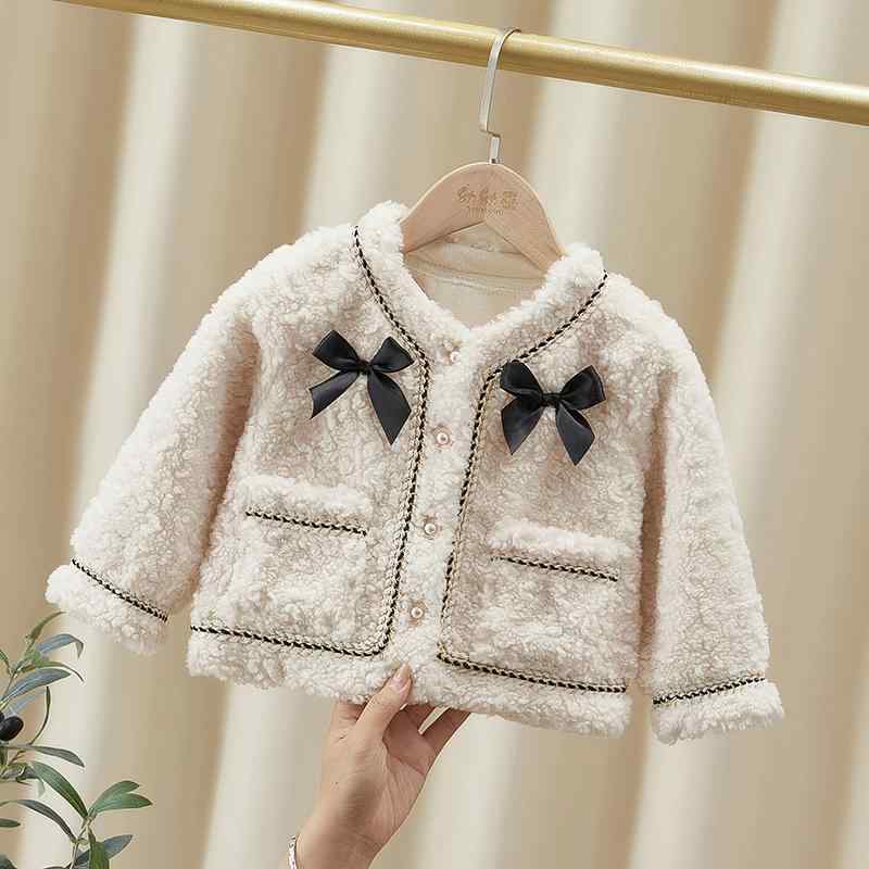 ボアコート 女の子 春秋冬 防寒 厚手 あったか 暖かい きれいめ おしゃれ ポケット リボン ボタン 学校 お出かけ フード もこもこ 襟 セット 茶 黒 韓国 花 クマ