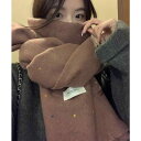 マフラー かわいい レディース 女性 韓国 冬 厚手 暖かい 防寒 保温 ショール カジュアル 普段使い オフィス ポリエステル 繊維 ギフト 袋 セット 黒 ...