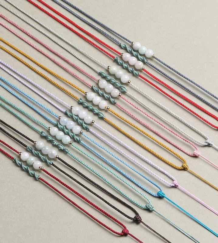 ネックレス ひも 組紐 ロープ ペンダント メンズ レディース おしゃれ 上品 シンプル DIY ビーズ 多用途 調整可能 普段使い ピンク 黄色 紫