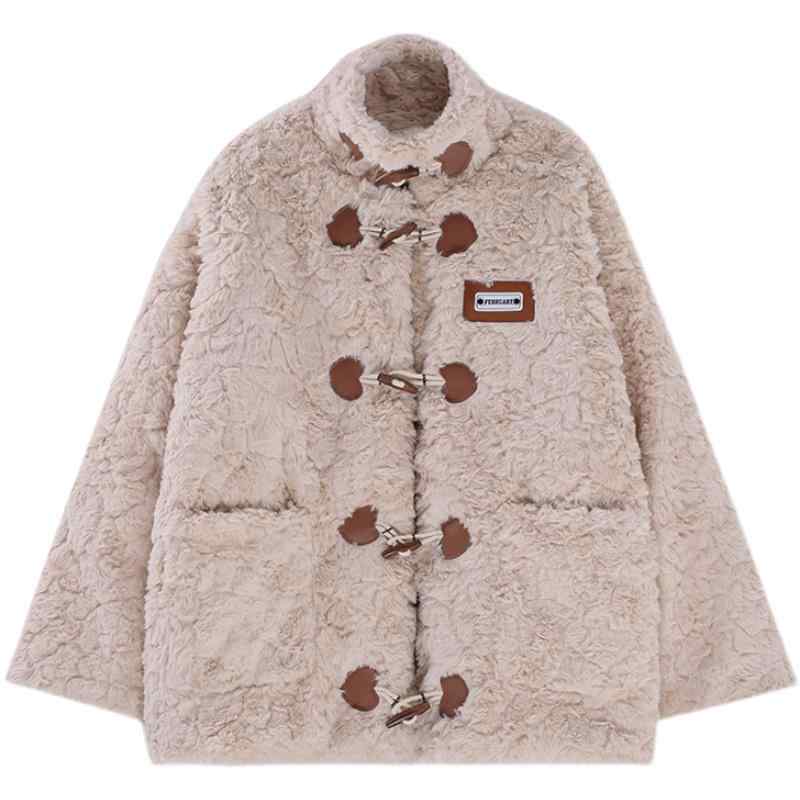 ボアジャケット レディース 秋冬 厚手 アウター コート スタンドカラー もこもこ 暖かい 旅行 お出かけ ポケット おしゃれ シンプル アプリコット