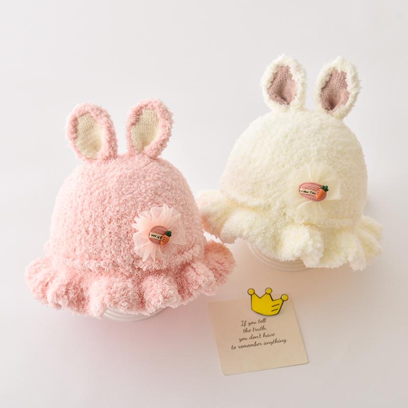 ベビー 帽子 冬 赤ちゃん 子供 キッズ 女の子 秋 白 ピンク 赤 ボア うさ耳 かぎ針 編み ドット いちご 紐付き 調節 つば広 ウール もこもこ 防寒 暖かい 外遊び お出かけ かわいい